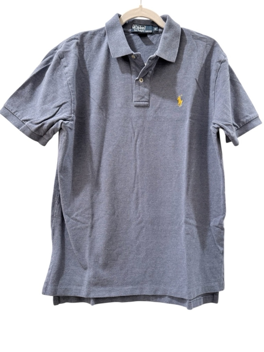Polo Ralph Lauren men’s Large blue short sleeve custom fit Polo with yellow pony